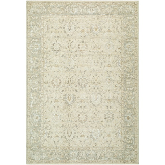 Mark&Day Area Rugs, 9x12 Assel Traditional Sage Area Rug, Cream Light Beige Seafoam Carpet for Living Room, Bedroom or Kitchen (9' x 12'2")