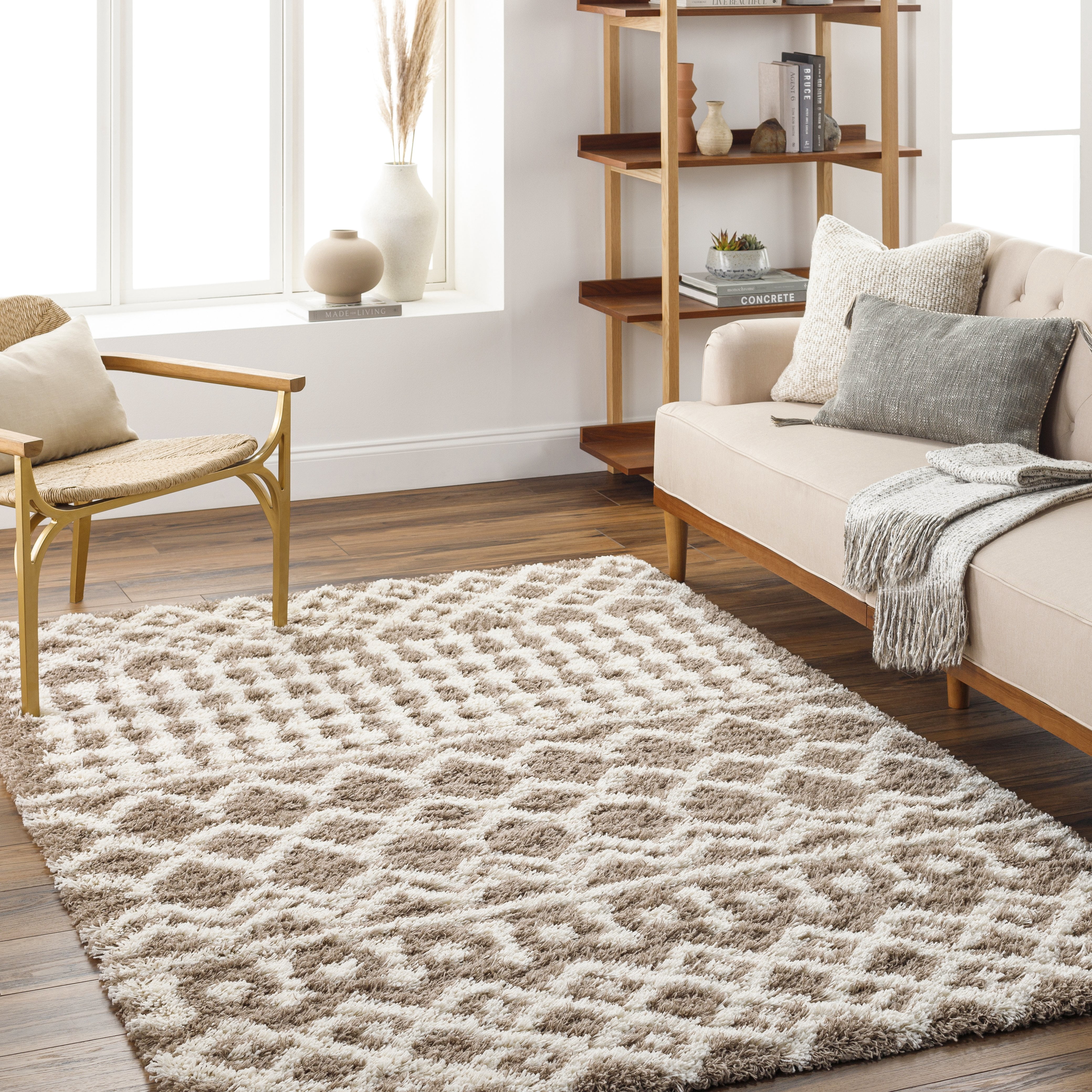 Mark&Day Area Rugs, 9x12 Carter Global Shag Charcoal Area Rug, Dark ...