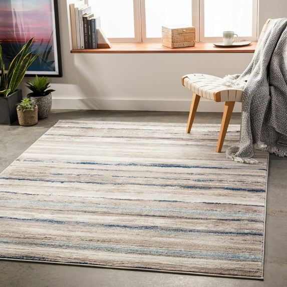 Mark&Day Area Rugs, 9x12 Ermerveen Modern Abstract Marble Brown Area Rug, Brown Blue Grey Marble Swirl Carpet for Living Room, Bedroom or Kitchen (9' x 12'3")