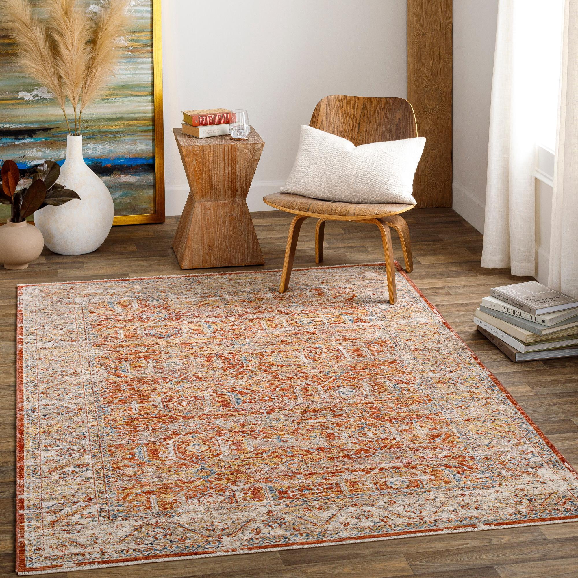 Mark&amp;Day Area Rugs, 9x12 Harlan Traditional Burgundy Area Rug, Orange ...