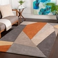 thumbnail image 1 of Mark&Day Wool Rugs, 9x12 Lollum Modern Burnt Orange Area Rug, Orange Grey Cream Carpet for Living Room, Bedroom or Kitchen (9' x 12'), 1 of 8