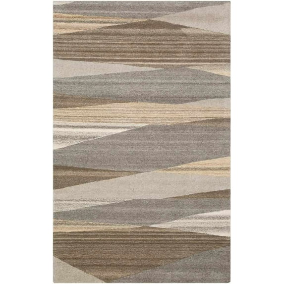Mark&Day Wool Rugs, 9x12 Mulhouse Modern Dark Brown Area Rug, Brown Beige Carpet for Living Room, Bedroom or Kitchen (9' x 12')