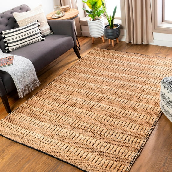 Mark&Day Area Rugs, 9x12 Oberwang Cottage Camel Area Rug, Black Beige Brown Carpet for Living Room, Bedroom or Kitchen (8'10" x 12')