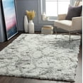 thumbnail image 1 of Mark&Day Area Rugs, 9x12 Overveen Modern Shag Light Gray Area Rug, Off-White Medium Gray Carpet for Living Room, Bedroom or Kitchen (8'10" x 12'), 1 of 5