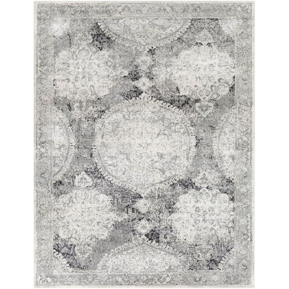 Mark&Day Area Rugs, 9x12 Placentia Traditional Light Gray Area Rug, Grey Beige White Carpet for Living Room, Bedroom or Kitchen (9' x 12'6")