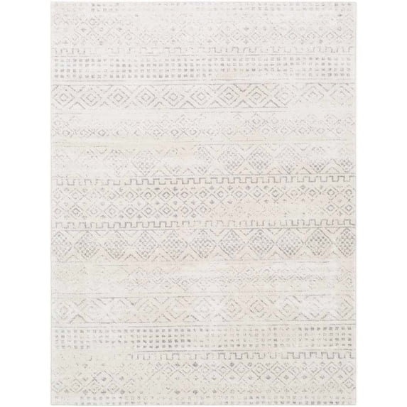Mark&Day Area Rugs, 9x12 Roswinkel Global Cream Area Rug, Grey White Cream Carpet for Living Room, Bedroom or Kitchen (9' x 12'3")