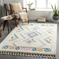 thumbnail image 1 of Mark&Day Area Rugs, 9x12 Swan Global Shag Ivory Area Rug, Ivory Pink Blue Carpet for Living Room, Bedroom or Kitchen (9'2" x 12'), 1 of 2
