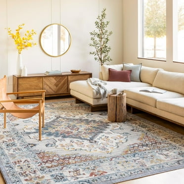 Mark&Day Area Rugs, 9x12 Var Traditional Gray Area Rug (8'10" x 12')