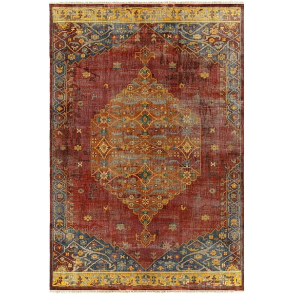 Mark&Day Wool Rugs, 9x13 Sprong Traditional Mauve Area Rug, Red Blue Orange Carpet for Living Room, Bedroom or Kitchen (9' x 13')