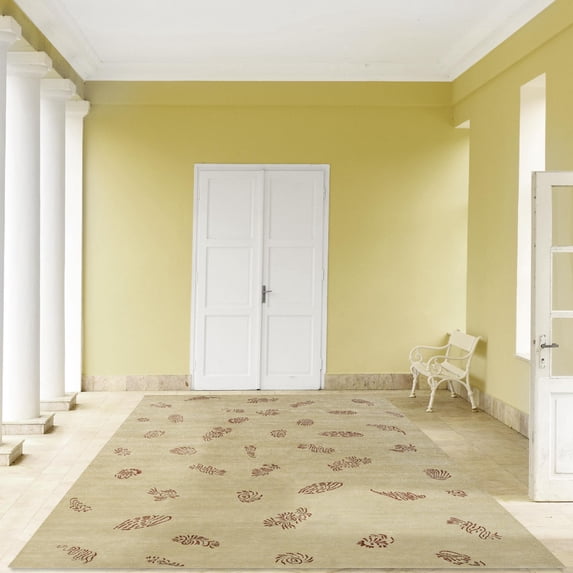Mark&Day Wool Rugs, 9x13 Telfair Modern Beige Area Rug, Beige Carpet for Living Room, Bedroom or Kitchen (9' x 13')