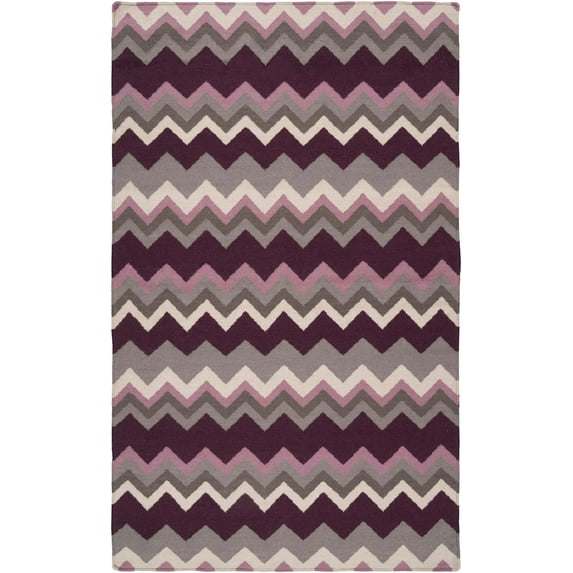 Mark&Day Wool Rugs, 9x13 Weende Modern Dark Purple Area Rug, Purple Grey Beige Carpet for Living Room, Bedroom or Kitchen (9' x 13')