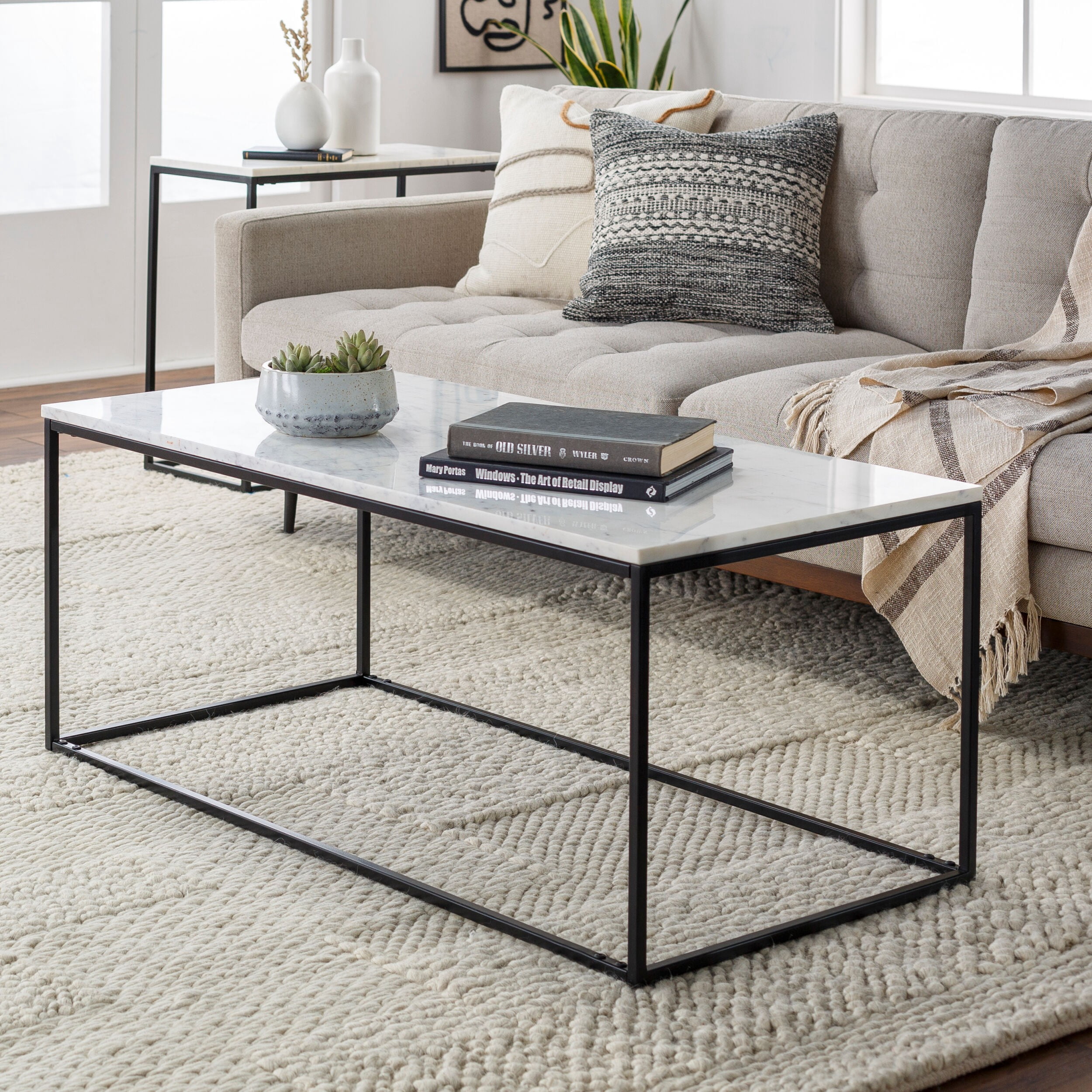 Mark&Day Coffee Table - Kirkkonummi Modern Minimalist White Rectangular ...