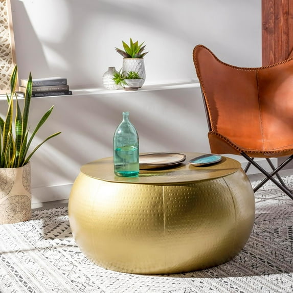 Mark&Day Coffee Table - Ladis Modern Glam Gold Round Coffee Tables for Living Room - Mid Century Center Tables for Office & Home Decor Furniture