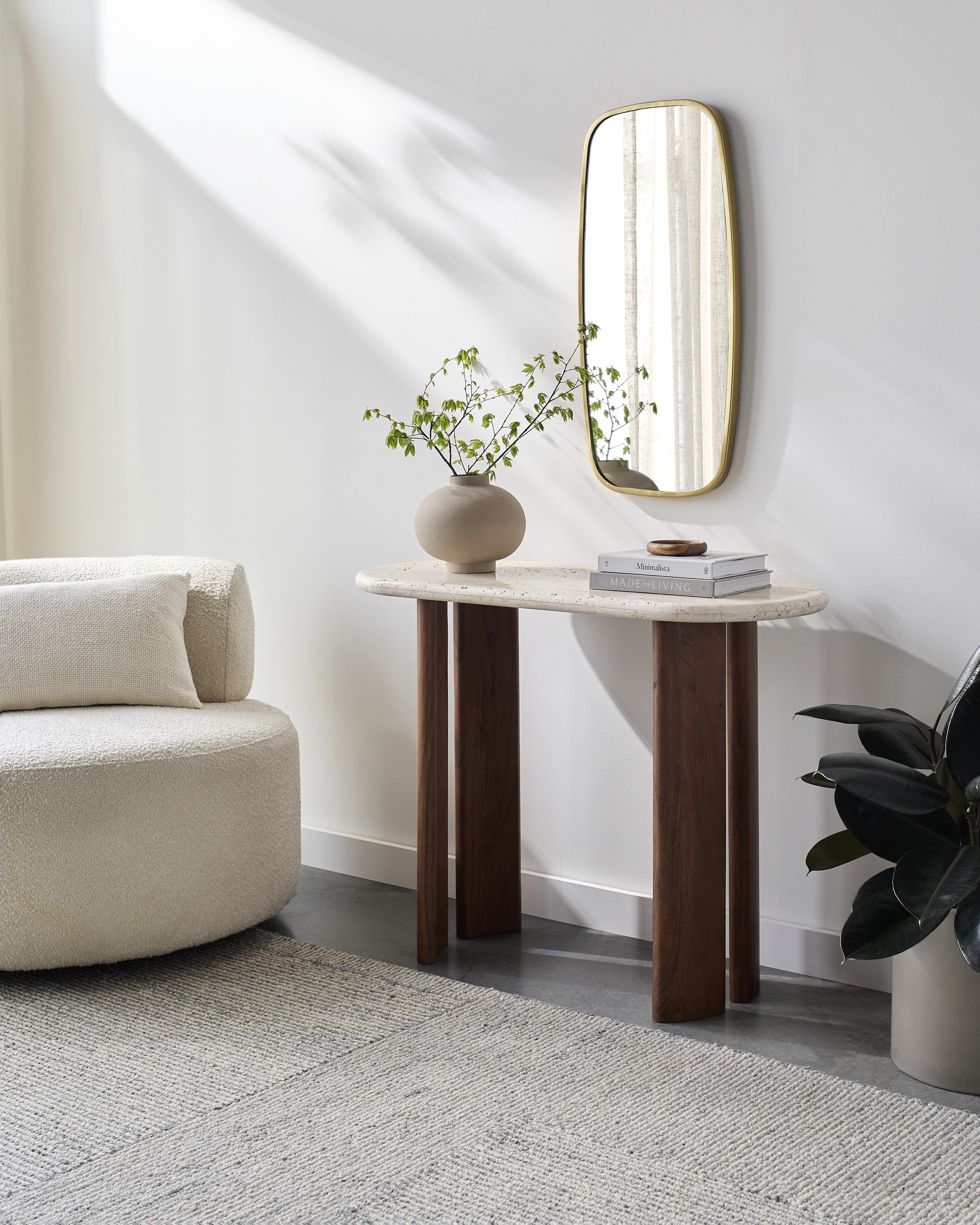 Mark&Day Console Table, Rayshaun Wood/Beige Entryway Hallway Mark&Day Console Table, Rayshaun Wood/Beige Entryway Hallway