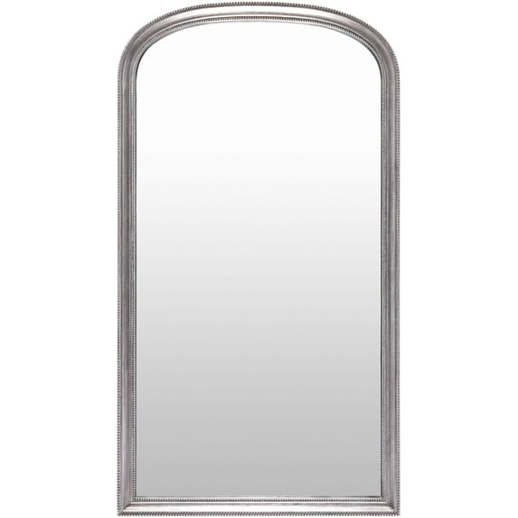 Mark&Day Full Length Mirror, Rosemary Traditional Silver Arched Crowned Top Standing Leaning Vanity Wall Mirrors for Bedroom Living Room, Bathroom, Wood Frame Large Floor Mirror (65"H x 35"W)