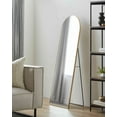 thumbnail image 1 of Mark&Day Full Length Mirror, Vannesa Modern Gold Arched Crowned Top Standing Leaning Vanity Wall Mirrors for Bedroom Living Room or Bathroom, Brushed Aluminum Frame Large Floor Mirror (65" H x 22" W), 1 of 8
