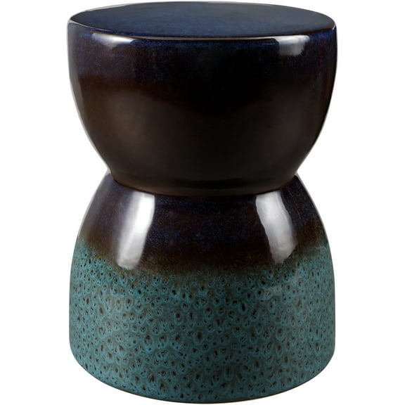 Mark&Day Garden Stools - Charee Dark Brown Ceramic Decorative Garden Stool - Modern Indoor Outdoor Chinoiserie Decor - Patio Garden Room Furniture Piece (17" H x 13" W x 13" D)