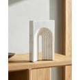 thumbnail image 1 of Mark&Day Home Decor Accents, Meagon Modern White Sculpture, Marble Natural Statue for Living Room and Office, Free Standing Coffee Console Table Decorative Sculptures (10" H x 7" W x 2" D), 1 of 4