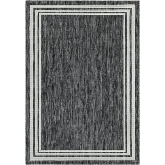 Mark&Day Outdoor Rugs, 12x15 Wezep Traditional Indoor/Outdoor Dark Gray Area Rug, Non Shedding Dark Grey Carpet for Patio, Porch, Deck, Bedroom, Living Room or Kitchen (12' x 15')
