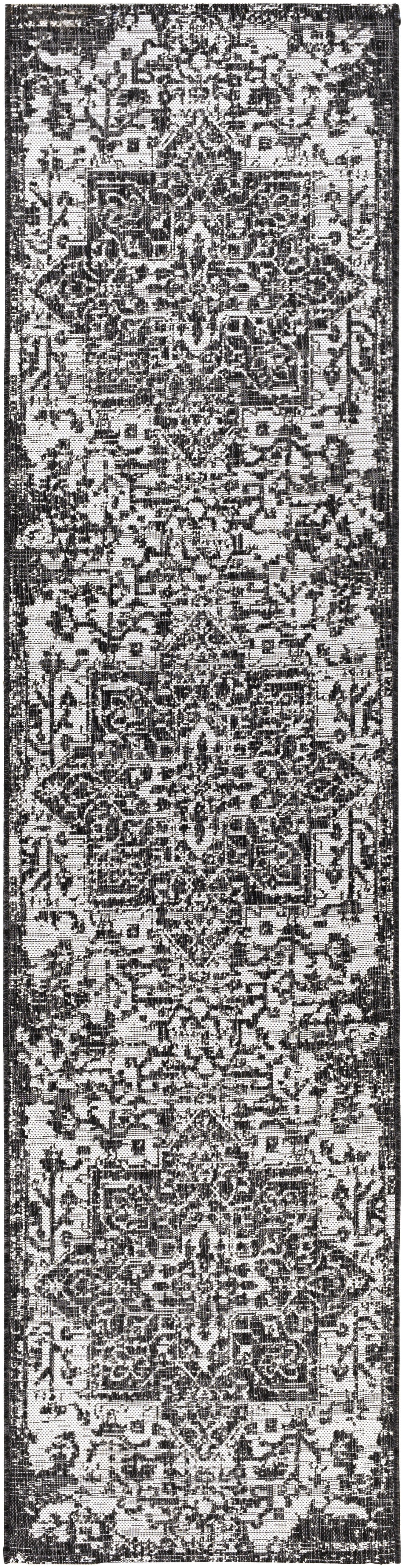 Mark&Day Outdoor Rugs, 3x10 Appelscha Traditional Indoor/Outdoor Black ...