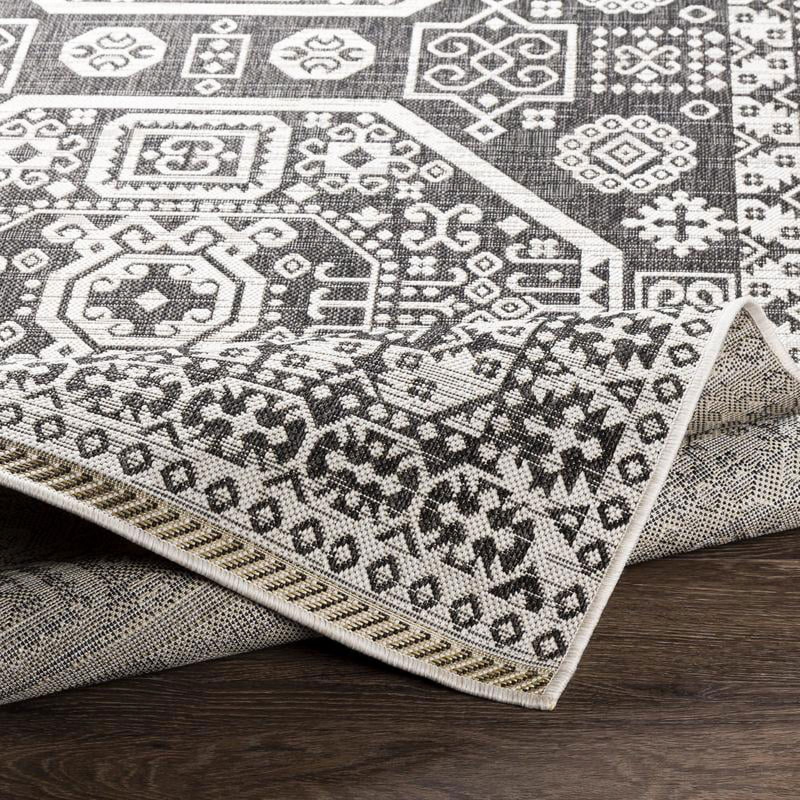 Mark&Day Outdoor Rugs, 3x10 Marum Global Indoor/Outdoor Black Runner ...