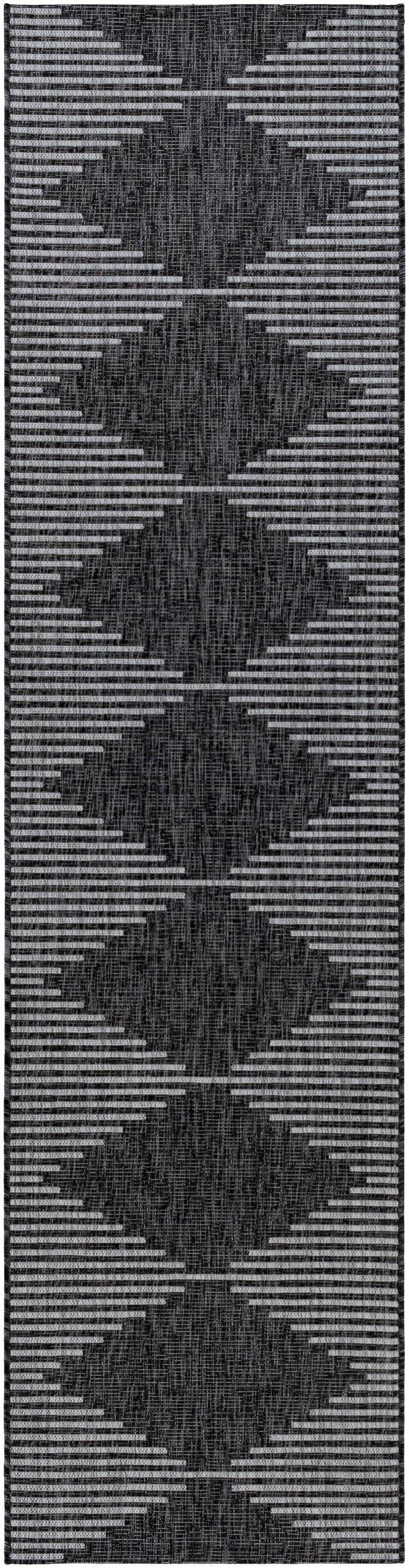 Mark&Day Outdoor Rugs, 3x10 Okswerd Global Indoor/Outdoor Charcoal ...