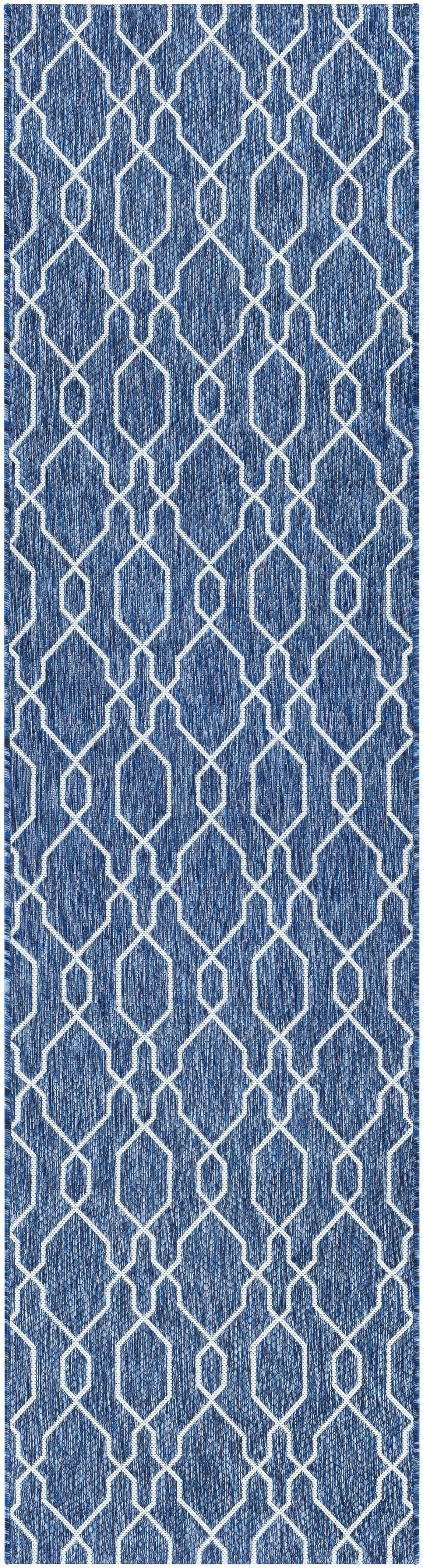 Mark&Day Outdoor Rugs, 3x10 Valentijn Traditional Indoor/Outdoor Denim ...