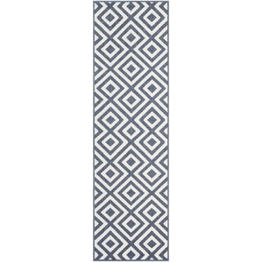 Mark&Day Outdoor Area Rugs, 2x12 Maya Modern Indoor/Outdoor Charcoal Runner Area Rug (2'5" x 11'10")