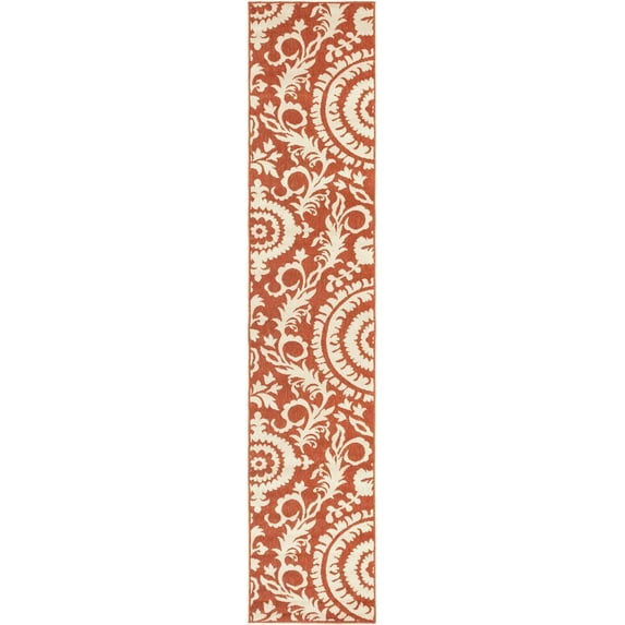 Mark&Day Outdoor Rugs, 2x12 Nancy Cottage Indoor/Outdoor Rust Runner Area Rug, Non Shedding Red Brown Carpet for Patio, Porch, Deck, Bedroom, Living Room or Kitchen (2'5" x 11'10" Runner)