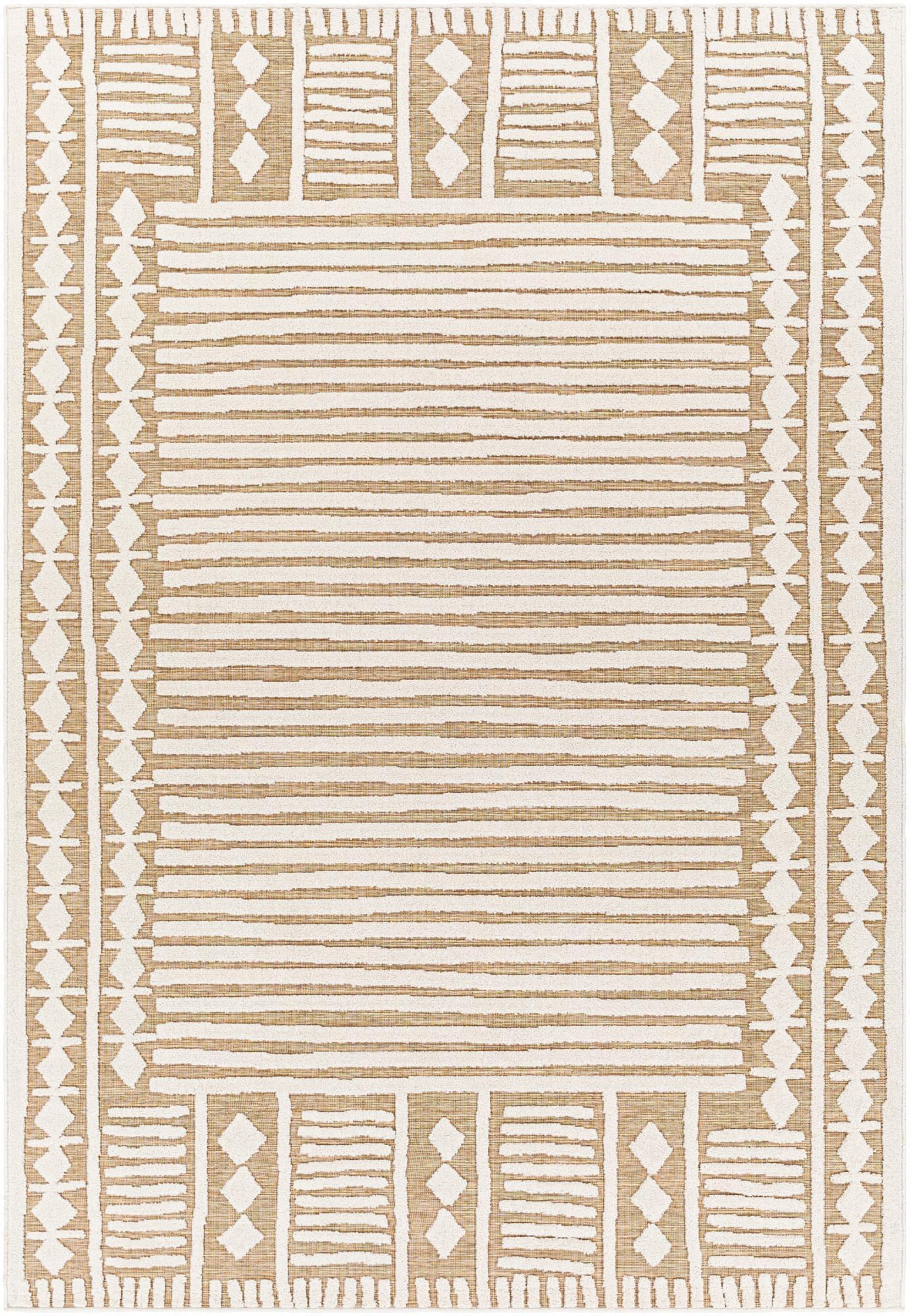 Mark&Day Outdoor Area Rugs, 2x3 Metochi Global Indoor/Outdoor Camel ...