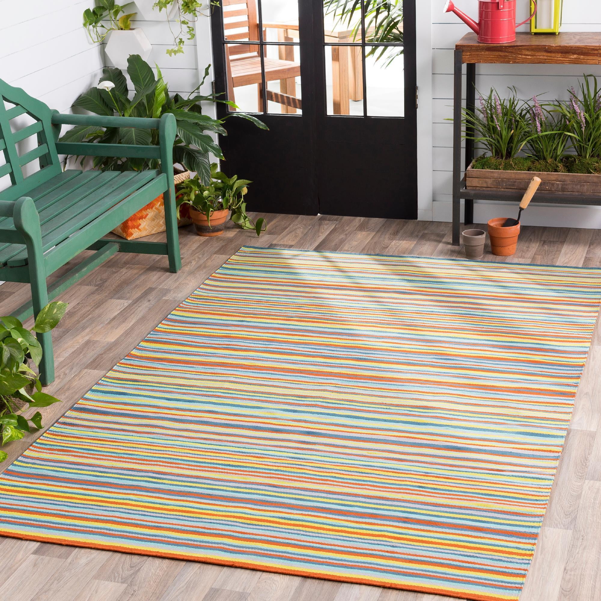 Mark&Day Outdoor Area Rugs, 2x3 Triton Modern Indoor/Outdoor Blue ...