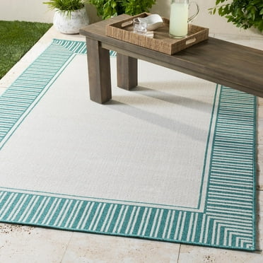 Mark&Day Outdoor Area Rugs, 2x12 Selma Cottage Indoor/Outdoor Aqua ...
