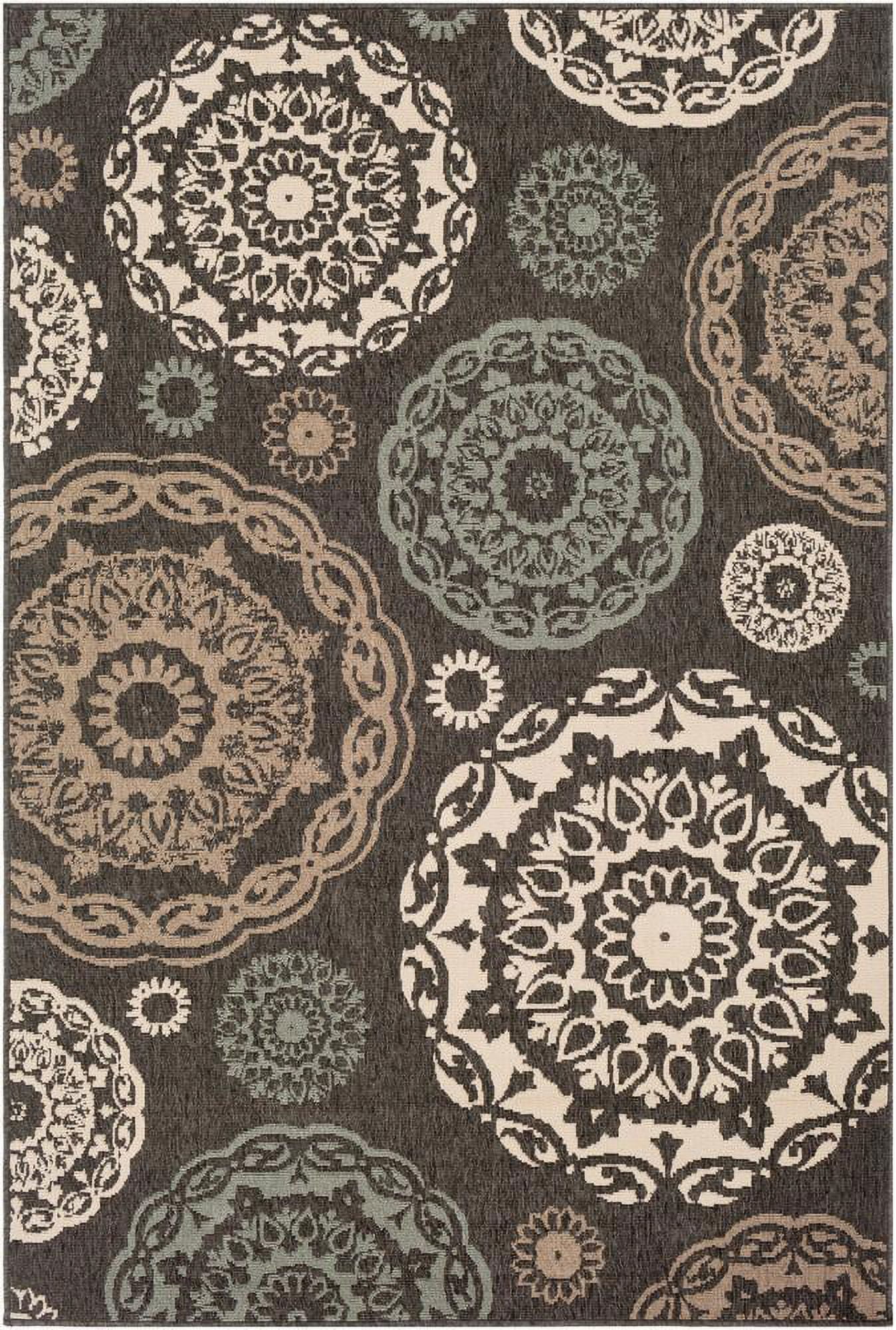 Mark&Day Outdoor Area Rugs, 2x4 Ethan Cottage Indoor/Outdoor Black Area ...