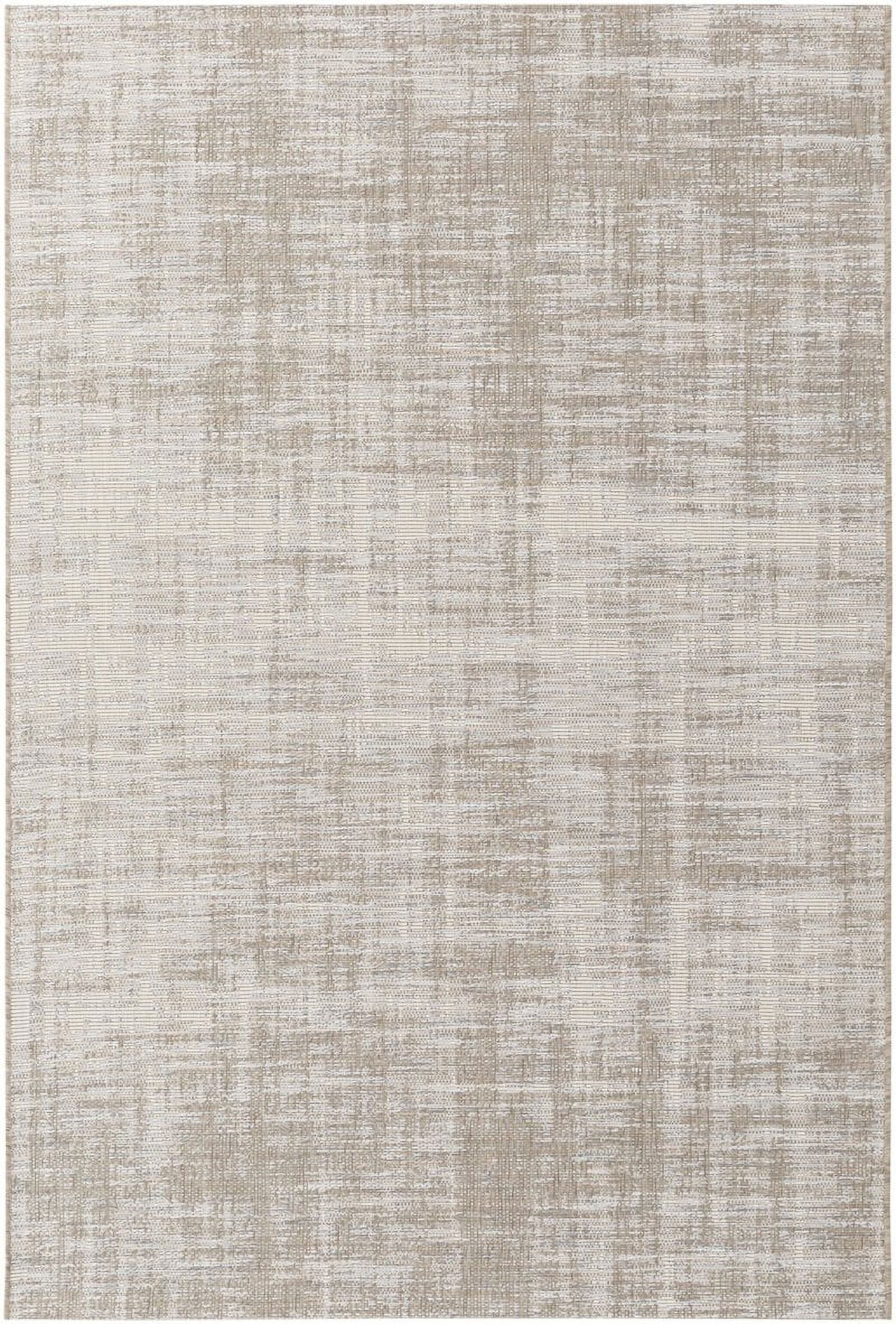 Harper Taupe Synthetic Fur Stain-Resistant Area Rug 2' x 3'7"