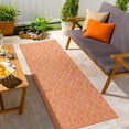 thumbnail image 1 of Mark&Day Outdoor Rugs, 2x7 Buiksloot Traditional Indoor/Outdoor Bright Orange Runner Area Rug, Non Shedding Grey Carpet for Patio, Porch, Deck, Bedroom, Living Room or Kitchen (2'6" x 7'3" Runner), 1 of 6