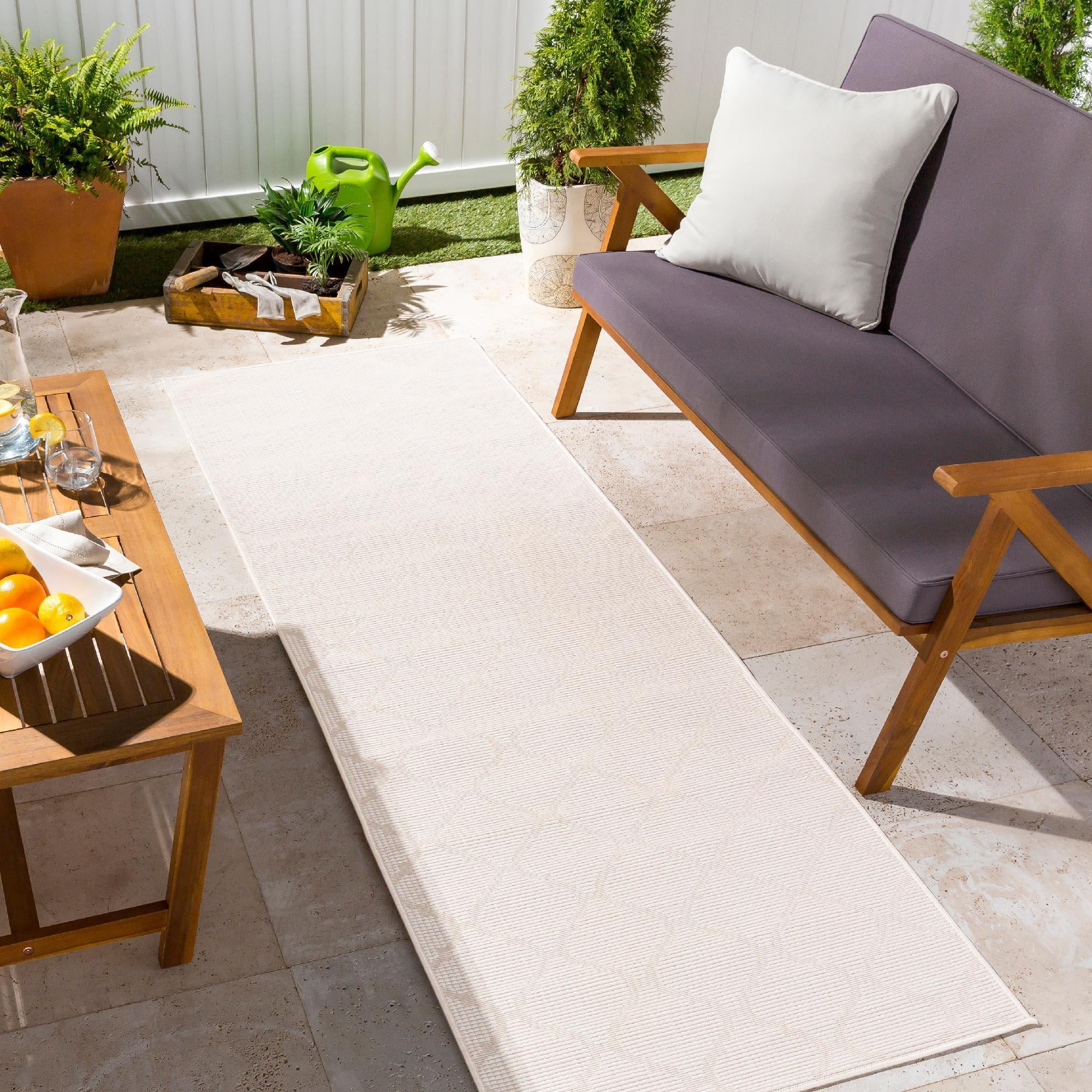 Mark&Day Outdoor Area Rugs, 2x7 Bussum Traditional Indoor/Outdoor Cream ...
