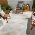 thumbnail image 1 of Mark&Day Outdoor Rugs, 4x6 Okswerd Global Indoor/Outdoor Light Gray Area Rug, Non Shedding Blue Grey Carpet for Patio, Porch, Deck, Bedroom, Living Room or Kitchen (4'3" x 5'11"), 1 of 6