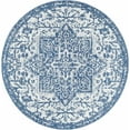 thumbnail image 1 of Mark&Day Outdoor Rugs, 5ft Round Appelscha Traditional Indoor/Outdoor Denim Area Rug, Non Shedding Blue Grey Carpet for Patio, Porch, Deck, Bedroom, Living Room or Kitchen (5'3" Round), 1 of 8