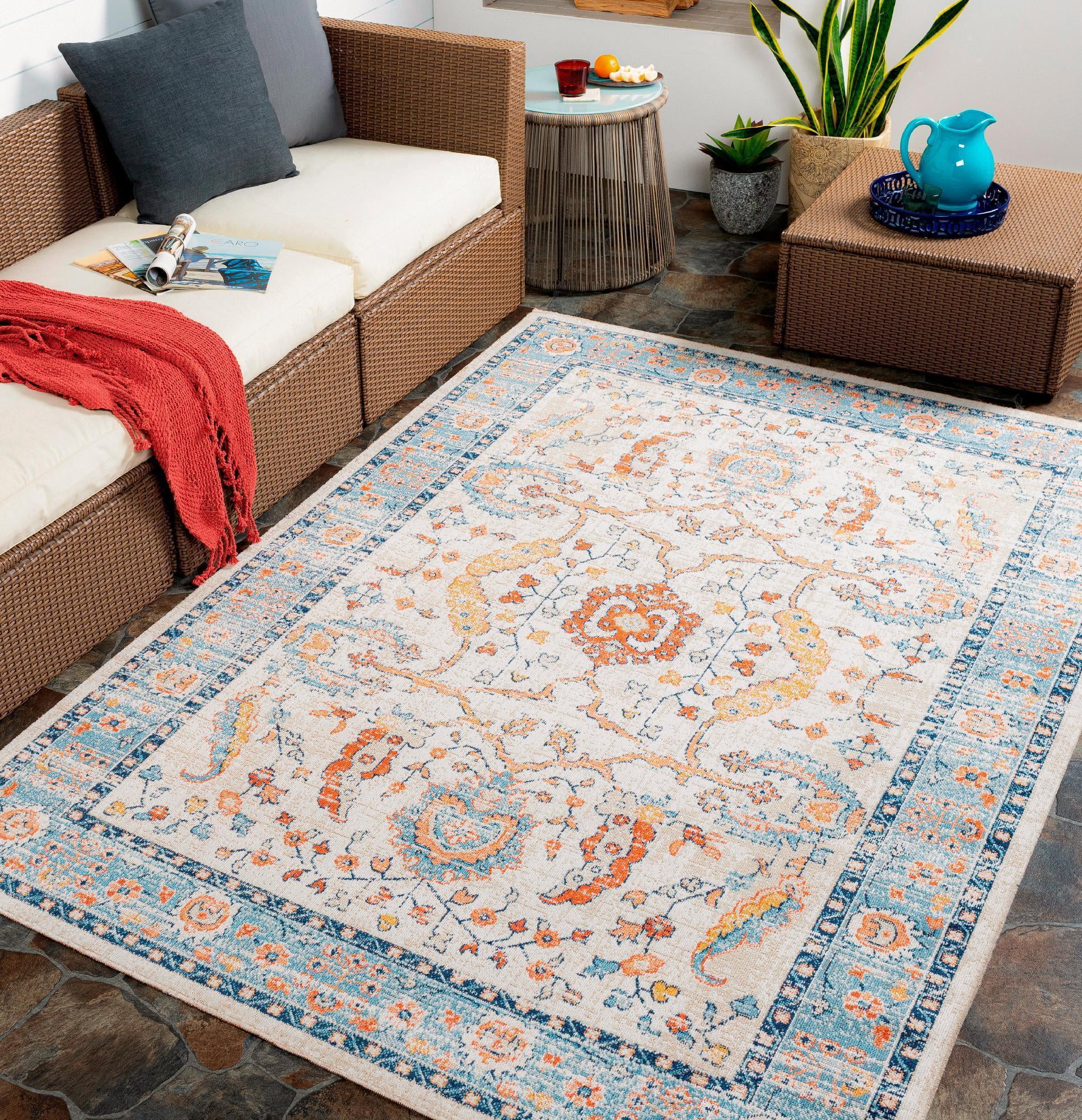 Mark&Day Outdoor Area Rugs, 5x7 Alta Traditional Indoor/Outdoor Burnt ...