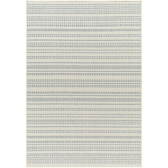 Mark&Day Outdoor Rugs, 5x7 Biagio Modern Indoor/Outdoor Navy/Cream Area Rug, Non Shedding Blue Beige Carpet for Patio, Porch, Deck, Bedroom, Living Room or Kitchen (5'3" x 7')