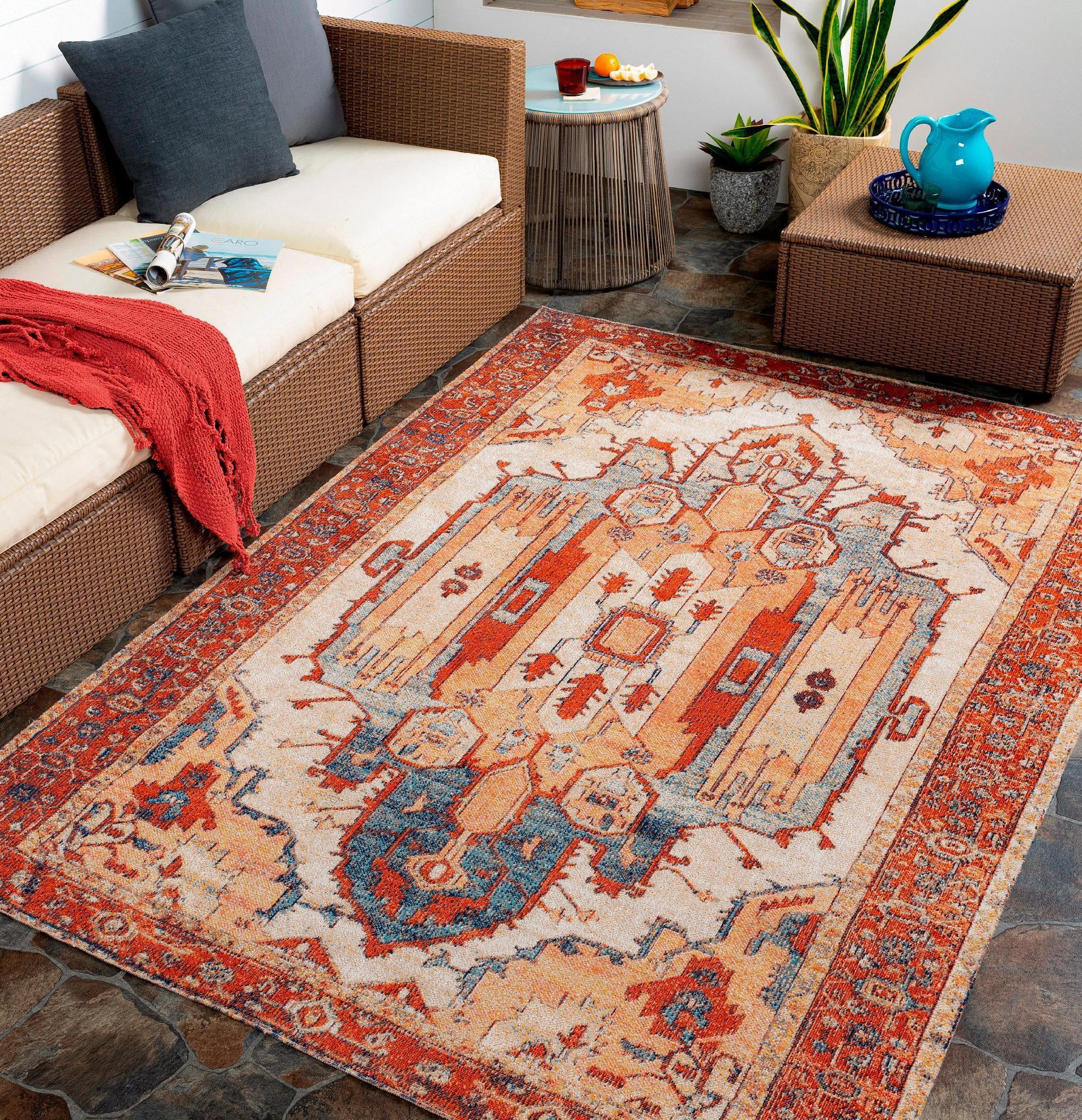 Mark&Day Outdoor Rugs, 5x7 Burnt Prairie Global Indoor/Outdoor ...