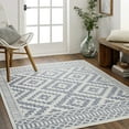 thumbnail image 1 of Mark&Day Outdoor Rugs, 5x7 Bushong Modern Indoor/Outdoor Denim Area Rug, Non Shedding Blue Ivory Carpet for Patio, Porch, Deck, Bedroom, Living Room or Kitchen (5'3" x 7'), 1 of 5