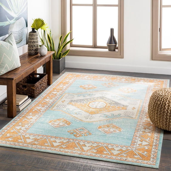 Mark&Day Outdoor Area Rugs, 5x7 Habsburg Global Indoor/Outdoor Rust Area Rug (5'3" x 7'3")