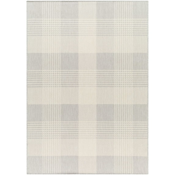 Mark&Day Outdoor Rugs, 5x7 Jarad Cottage Indoor/Outdoor Light Gray/Cream Area Rug, Non Shedding Grey Beige Carpet for Patio, Porch, Deck, Bedroom, Living Room or Kitchen (5'3" x 7')
