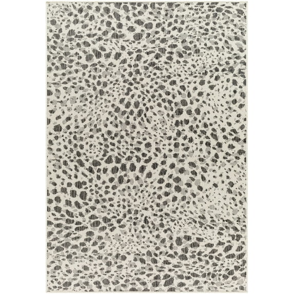 Mark&Day Outdoor Rugs, 5x7 Olan Modern Indoor/Outdoor Black/Beige Area Rug, Non Shedding Beige Black Carpet for Patio, Porch, Deck, Bedroom, Living Room or Kitchen (5'3" x 7')