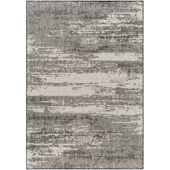 Mark&Day Outdoor Rugs, 5x7 Ravon Modern Abstract Marble Indoor/Outdoor Black/Beige Area Rug, Non Shedding Beige Black Carpet for Patio, Porch, Deck, Bedroom, Living Room or Kitchen (5'3" x 7')