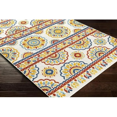 Mark&Day Outdoor Area Rugs, 5x7 Royal Global Indoor/Outdoor Rust Area Rug (5'3" x 7'3")