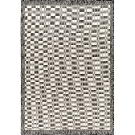 Mark&Day Outdoor Rugs, 5x7 Vander Modern Indoor/Outdoor Black/Cream Area Rug, Non Shedding Black Beige Carpet for Patio, Porch, Deck, Bedroom, Living Room or Kitchen (5'3" x 7')