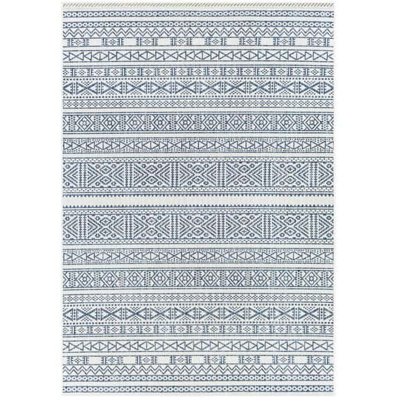 Mark&Day Outdoor Area Rugs, 5x7 Zoelen Global Indoor/Outdoor Navy Area Rug (5'3" x 7'7")