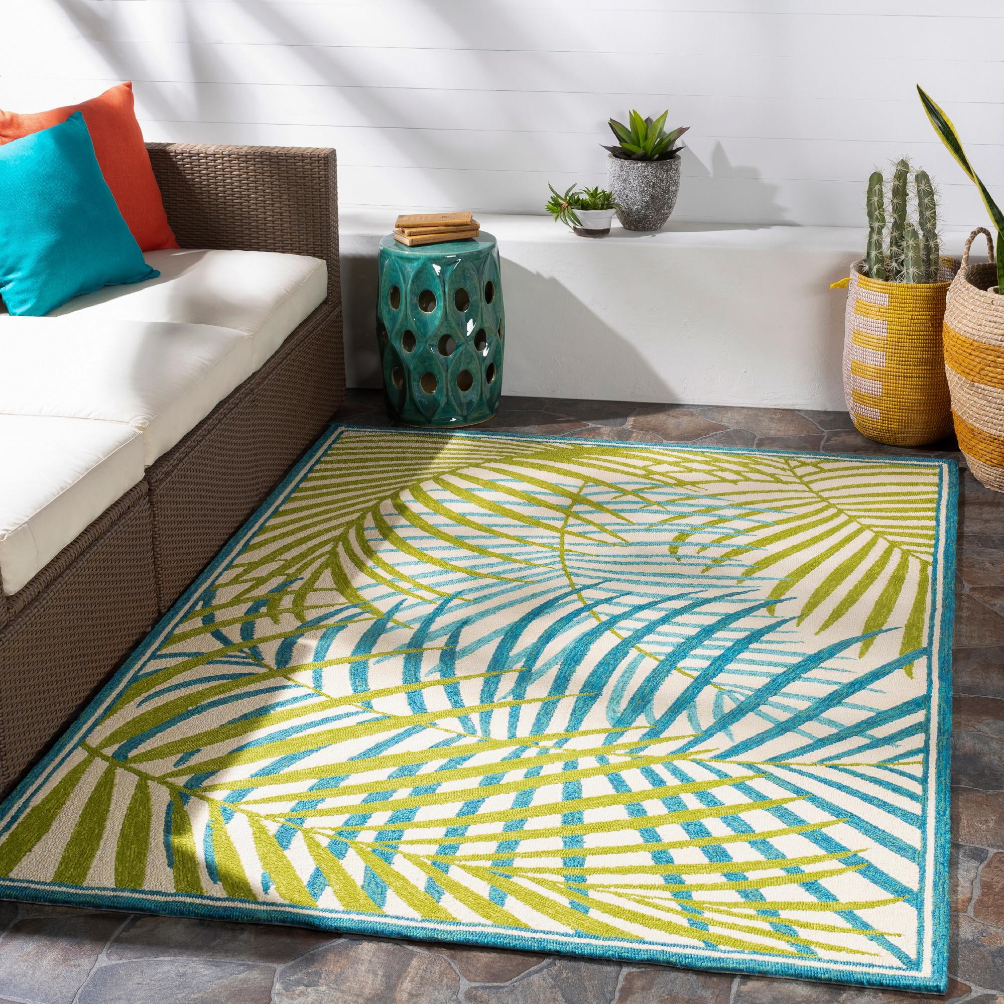 Mark&Day Outdoor Rugs, 5x8 Sibbe Coastal Indoor/Outdoor Yellow Area Rug ...